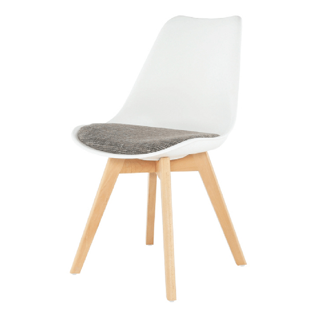 Jedálenská stolička Damiara (biela + hnedá)