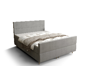 Manželská posteľ Boxspring 160 cm Flu Plus Comfort (sivá) (s matracom a úložným priestorom)