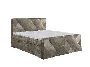 Manželská posteľ Boxspring 160 cm Galand (hnedosivá) (s matracom a úl. priestorom)