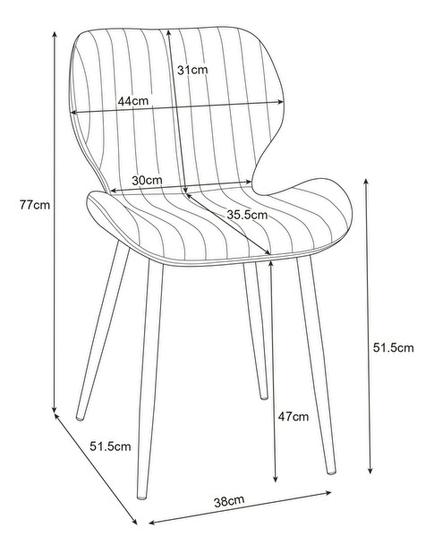 Jedálenská stolička Saira II (čierna)