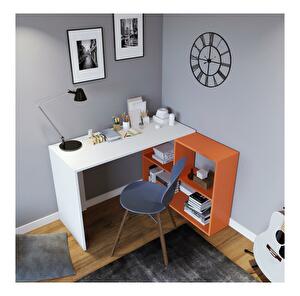 PC stolík Cander (biela + oranžová)