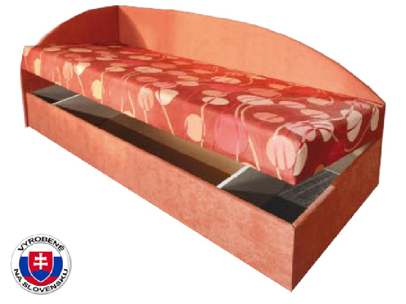 Jednolôžková posteľ (váľanda) 80 cm Mamie (s molitanovým matracom) (L)