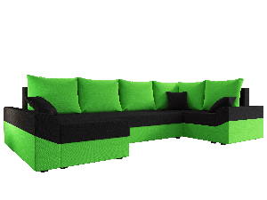 Rohová sedacia súprava Dusk Long (zelená + čierna) (P)