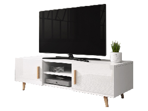 TV stolík/skrinka Santos 2 (biely lesk + biela matná)