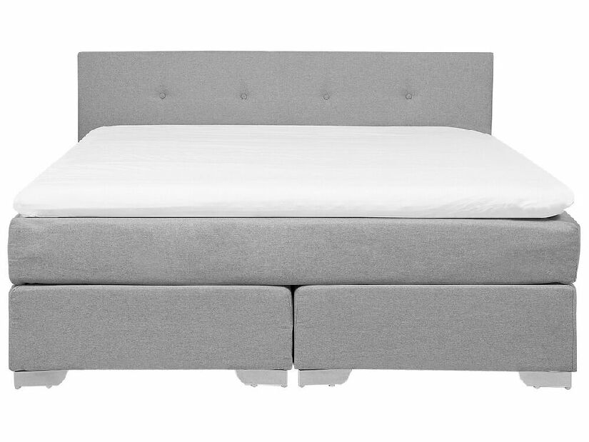 Manželská posteľ Boxspring 180 cm CONSOLE (s roštom a matracom) (sivá)