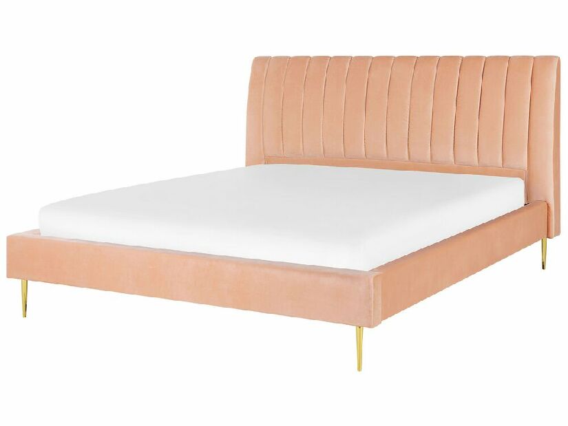 Manželská posteľ 180 cm MASALA (s roštom) (ružová)