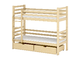 Detská posteľ 80 x 190 cm Paul (s roštom a úl. priestorom) (borovica)