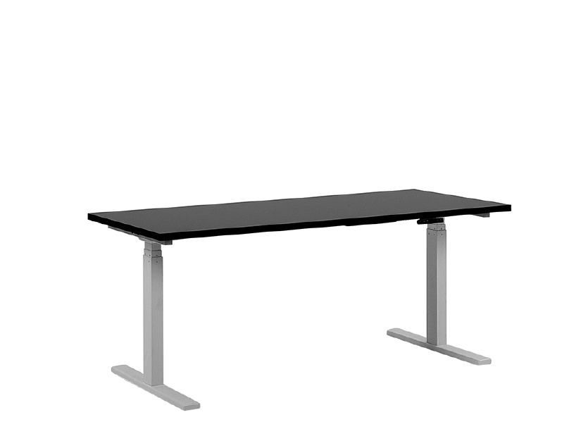 Písací stôl UPPER II (130 x 72 cm) (MDF) (čierna + biela) (el. nastaviteľný)