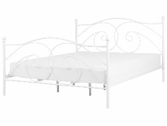 Manželská posteľ 180 cm DIROU (s roštom) (biela)