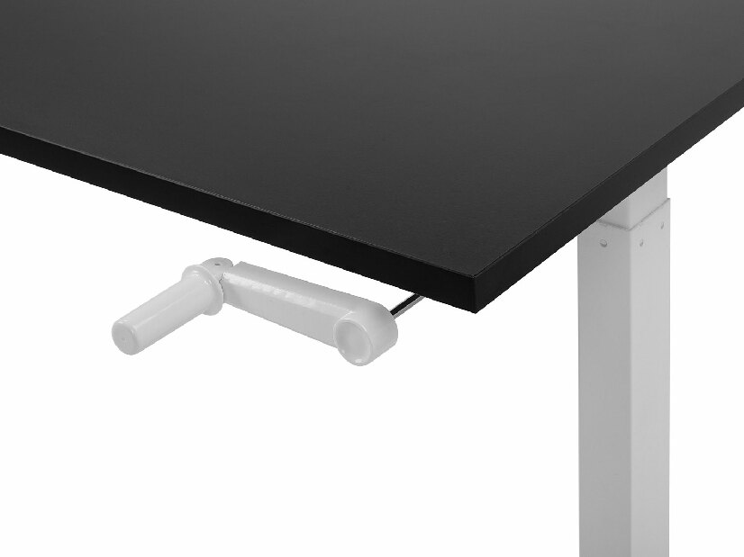 Písací stôl UPPER II (130 x 72 cm) (MDF) (čierna + biela) (manuálne nastaviteľný)
