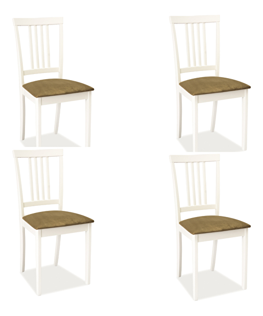 Set 4 ks. jedálenských stoličiek Nash (biela + béžová) *bazár