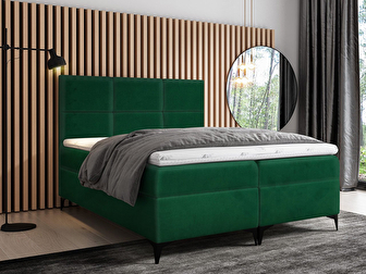 Manželská posteľ 180 cm Bella (tmavozelená ) (s roštom, matracom a úl. priestorom)