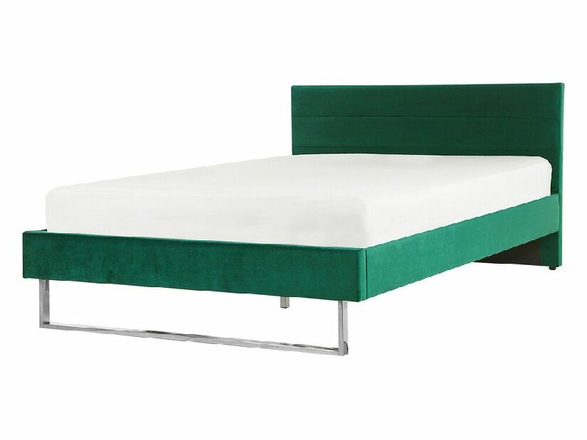 Manželská posteľ 140 cm BELAE (s roštom) (zelená)
