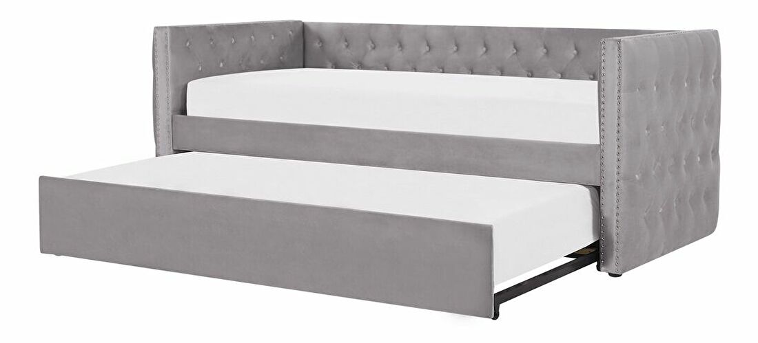 Rozkladacia posteľ 90 cm GENSA (sivá) (s roštom)