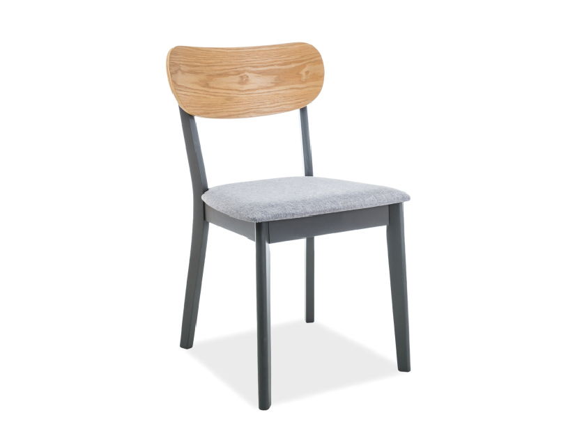 Jedálenská stolička Verline (sivá + prírodné drevo)