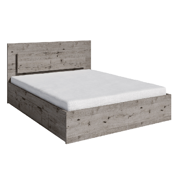 Manželská posteľ 160 cm Talago (dub welington) (s úl. priestorom a LED podsvietením)