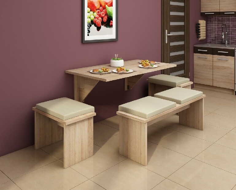 Jedálenský stôl Expert 9 Sonoma svetlá (pre 4 osoby) *výpredaj