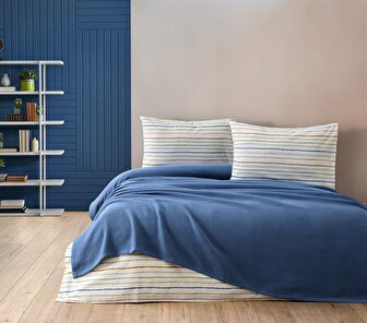 Prehoz na posteľ 200 x 240 cm Karen (modrá)