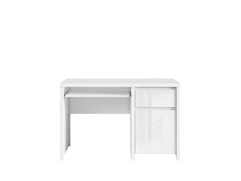 PC stolík BRW Kaspian BIU1D1S/120 (biela + lesk biely) *výpredaj