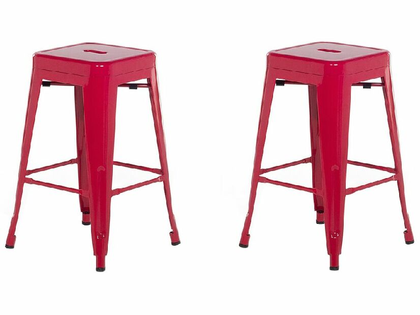 Set 2ks. barových stoličiek Cabriot (červená)