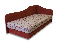 Jednolôžková posteľ (váľanda) 80 cm Lady 87 (Tehlová 41 + Dodo 1008) (P)