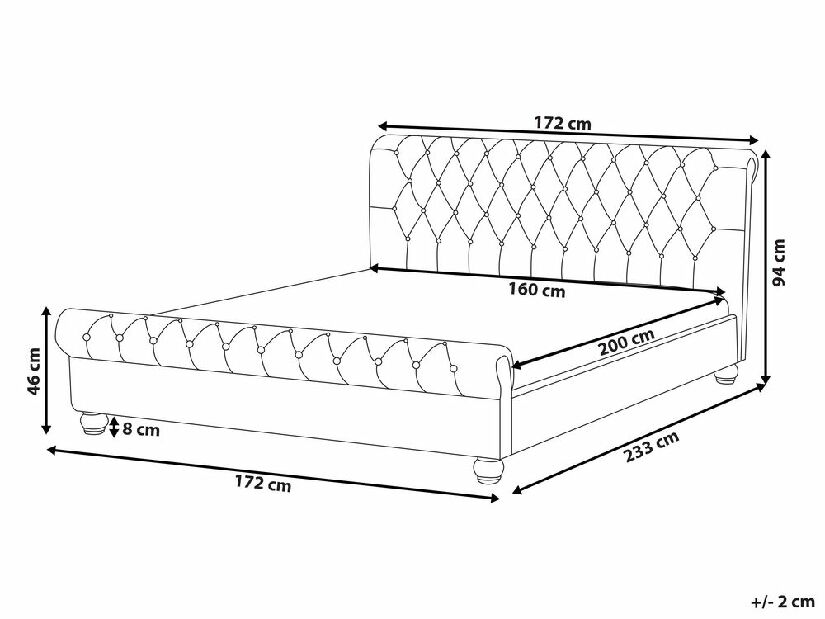 Manželská vodná posteľ 160 cm Alexandrine (béžová) (s roštom a matracom)