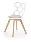 Jedálenska stolička Kimber (biela + sivá + prírodná)