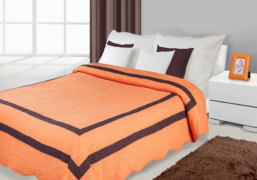 Prehoz na posteľ 210x170cm Stripe (oranžová)