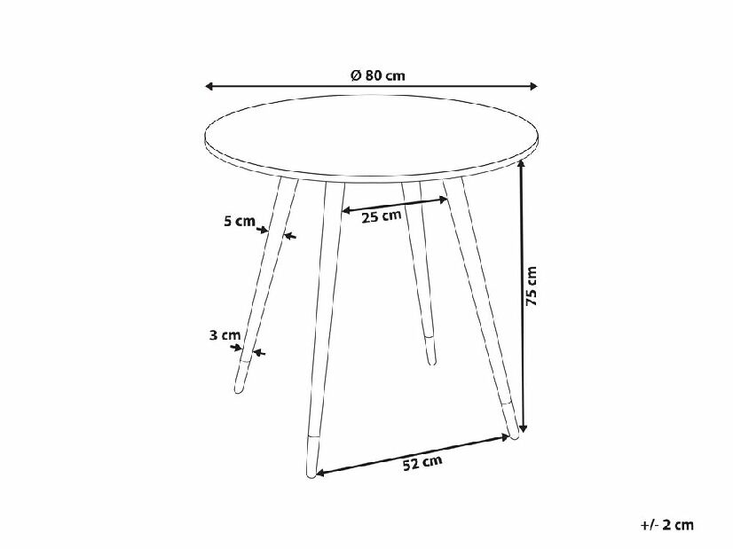 Okrúhly jedálenský stôl Guccino (biela) (pre 4 osoby)