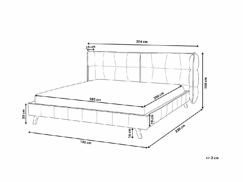 Manželská posteľ 180 cm SENEL (s roštom) (sivá)