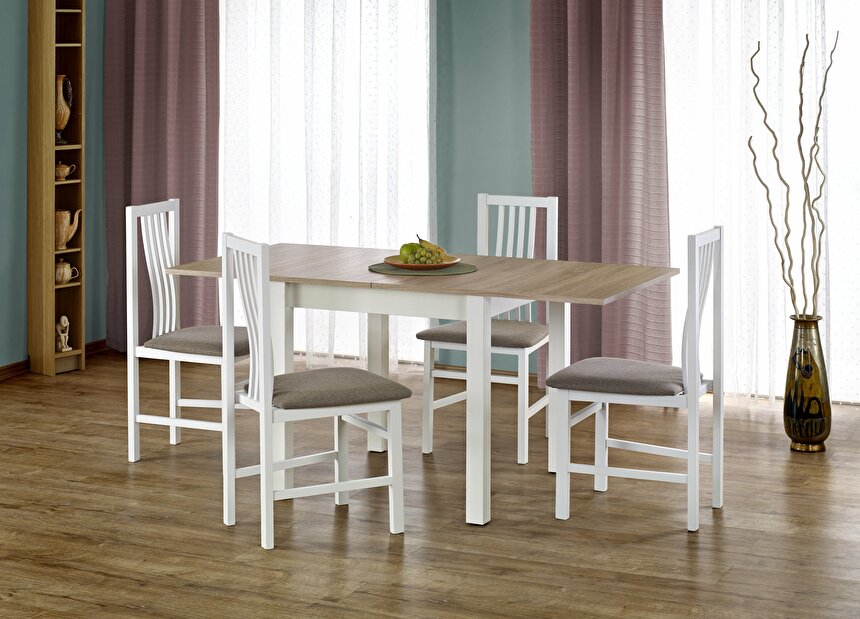 Jedálenský stôl Deedee (dub sonoma + biela) (pre 4 až 6 osôb)