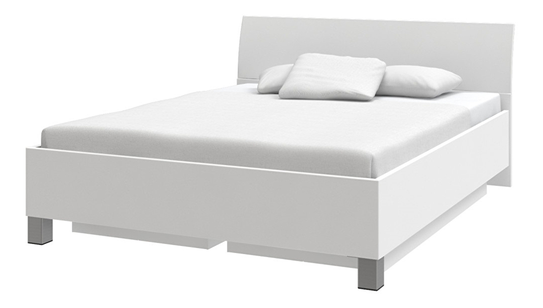 Manželská posteľ 160 cm Decodom Uno Typ P-160 (s roštom) (biela artic)