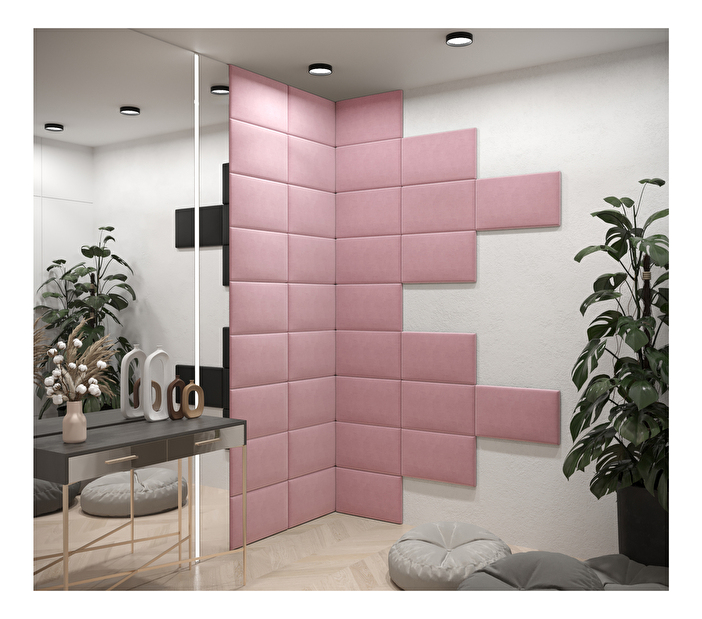 Čalúnený panel Cubic 50x30 cm (ružová)