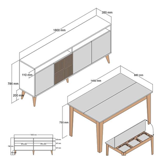 Obývacia stena Milhouse (orechové drevo + antracit)