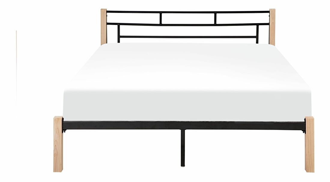 Manželská posteľ 180 cm GARRONE (s roštom) (čierna)