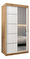 Šatníková skriňa 120 cm so zrkadlom Verika 2 120 (dub artisan + biela)