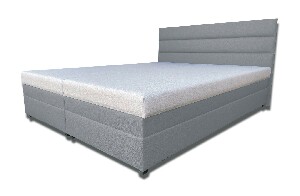 Manželská posteľ 160 cm Rebeka (s penovými matracmi) (svetlosivá)