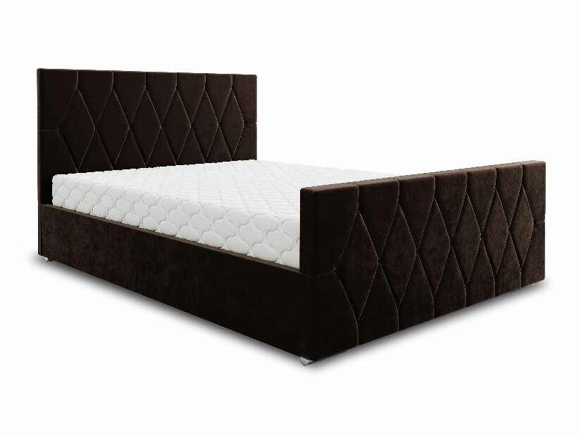Manželská posteľ 160 cm Alex (tmavohnedá) (s roštom a úložným priestorom)