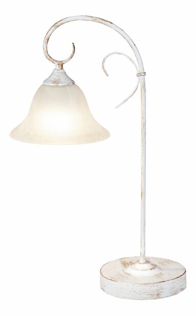 Stolová lampa Katherine 7187 (antická biela + ryžové kamenné sklo)