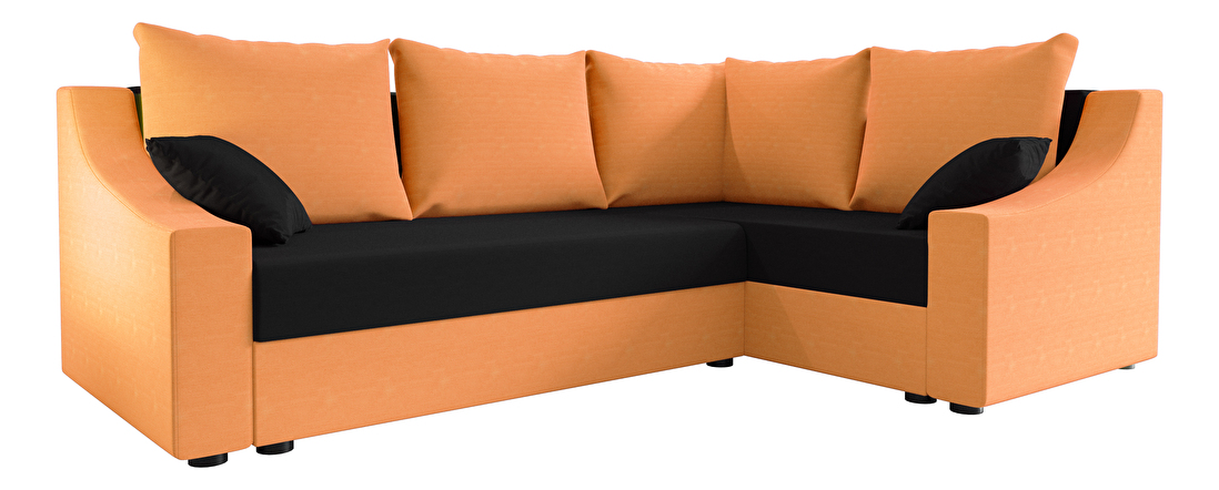 Rohová sedacia súprava Opal Plus (oranžová + čierna) (P)