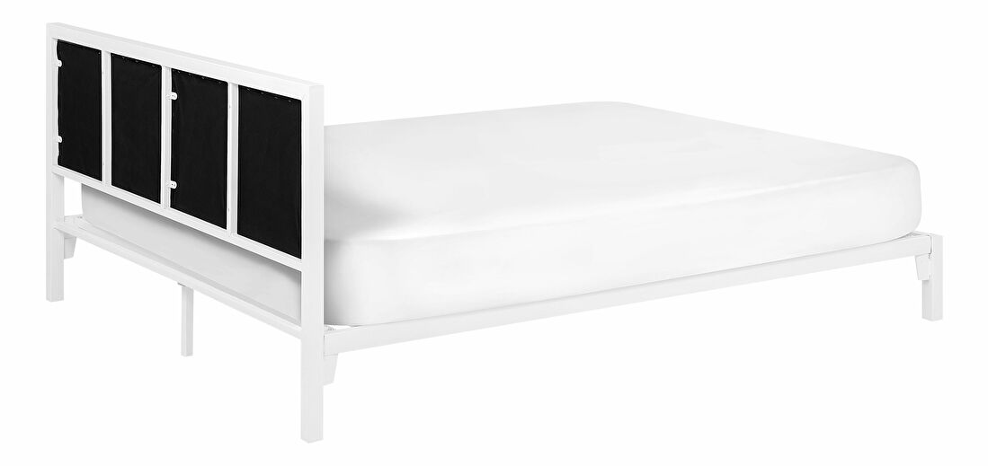 Manželská posteľ 160 cm CAMAR (s roštom) (biela) *bazár