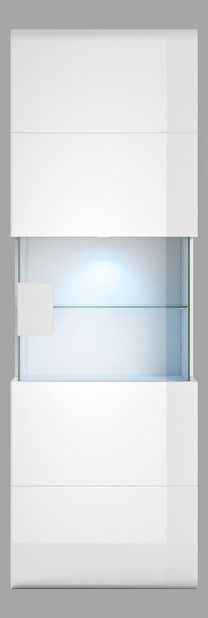 Závesná vitrína vysoká Tamie Typ 07 (biela + lesk biely) (P) *výpredaj