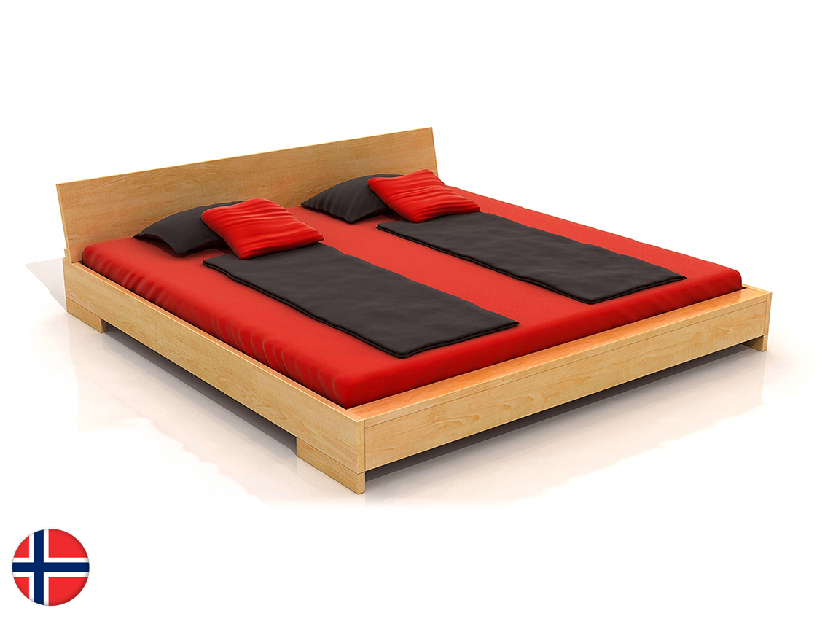 Manželská posteľ 200 cm Naturlig Lekanger (borovica) (s roštom)