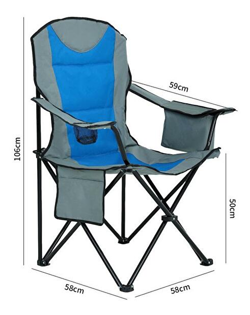 Kempingová stolička Futo (sivá + modrá)