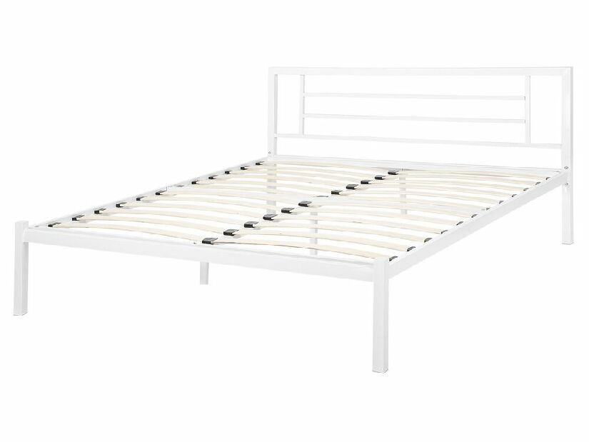 Manželská posteľ 160 cm CONNET (s roštom) (biela)