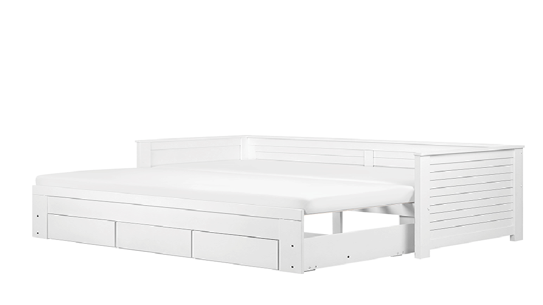 Rozkladacia posteľ 91 cm CAJUN (s roštom) (biela)