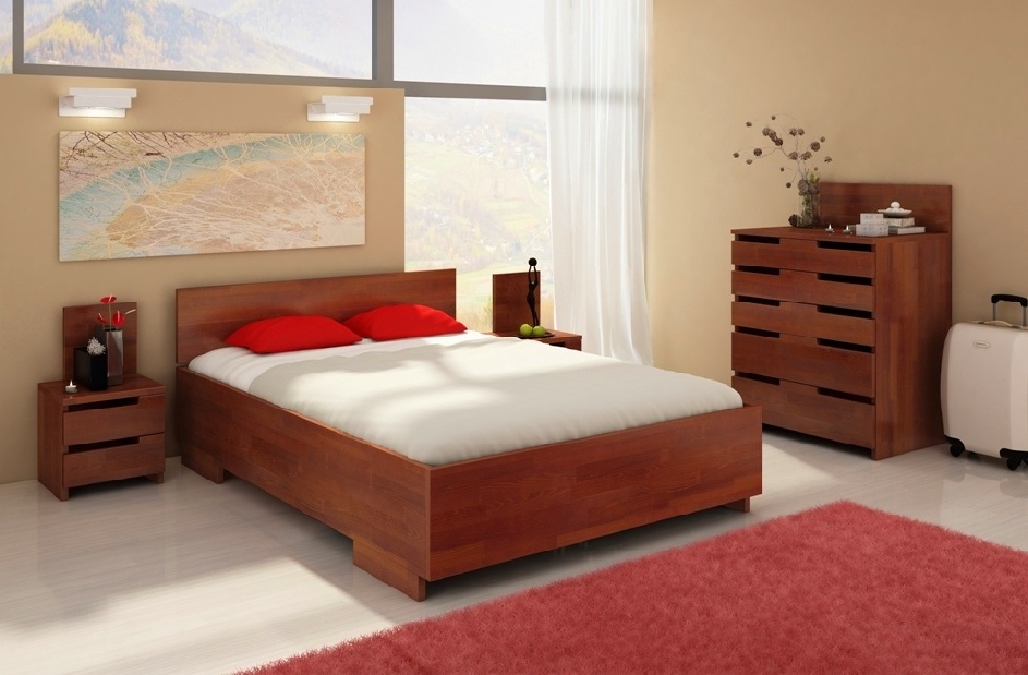 Manželská posteľ 160 cm Naturlig Larsos High BC (borovica)