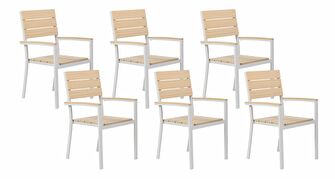 Set 6 ks záhradných stoličiek Combo (svetlé drevo)