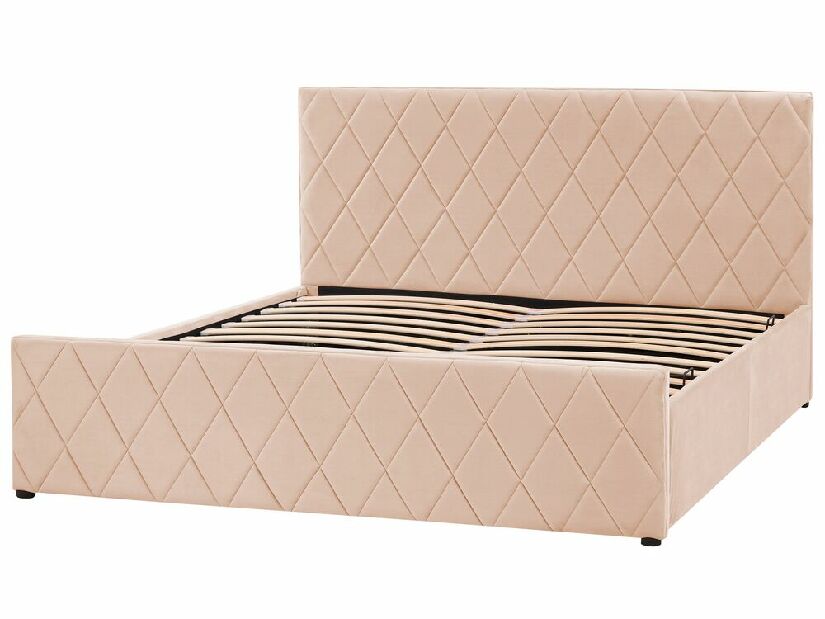 Manželská posteľ 160 cm Rhett (béžová) (s roštom a úložným priestorom)