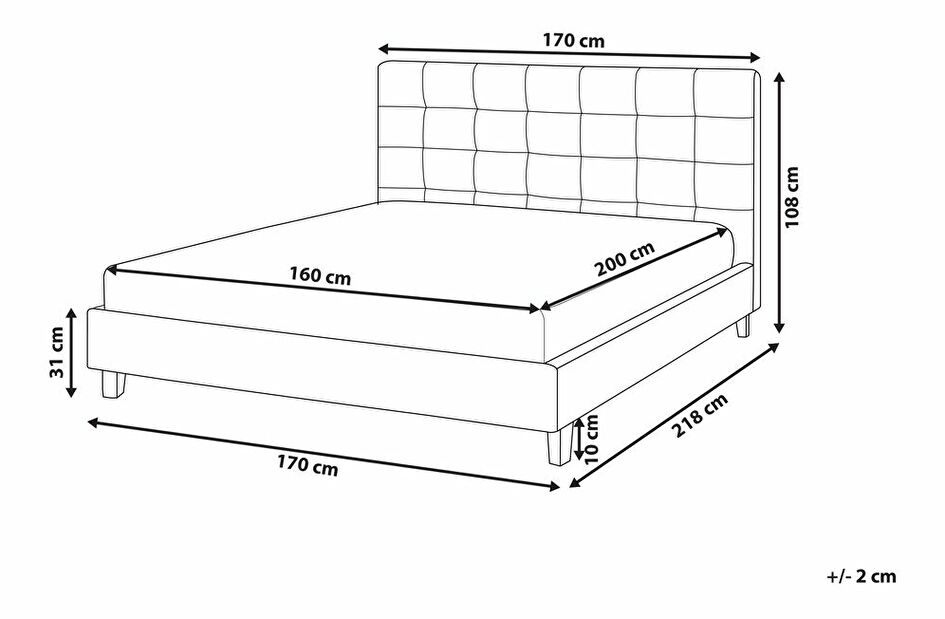 Manželská posteľ 160 cm Rhiannon (svetlosivá) (s roštom a matracom)